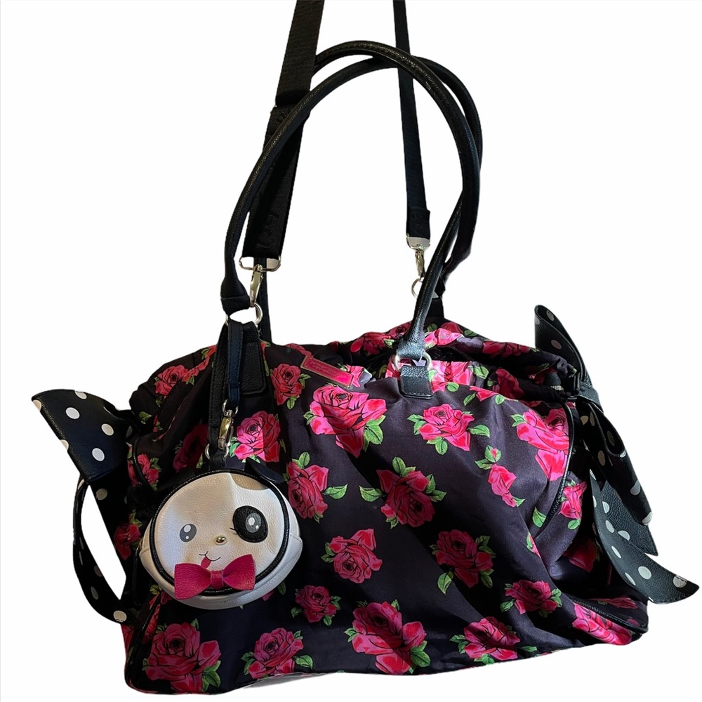 Betsey Johnson Rose Polka Dot Bow Diaper Bag Tote